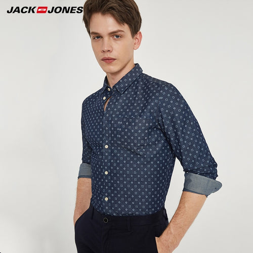 JACKJONES Brand  Men HOT Casual shirts Male slim shirts regular cotton 100%  Male tops| 216105034
